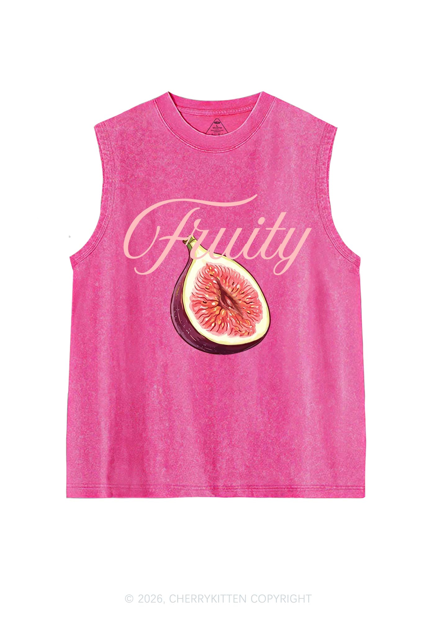 Fruity Fig Pride Y2K Washed Muscle Tank Cherrykitten