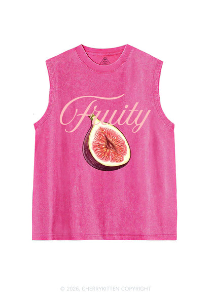 Fruity Fig Pride Y2K Washed Muscle Tank Cherrykitten