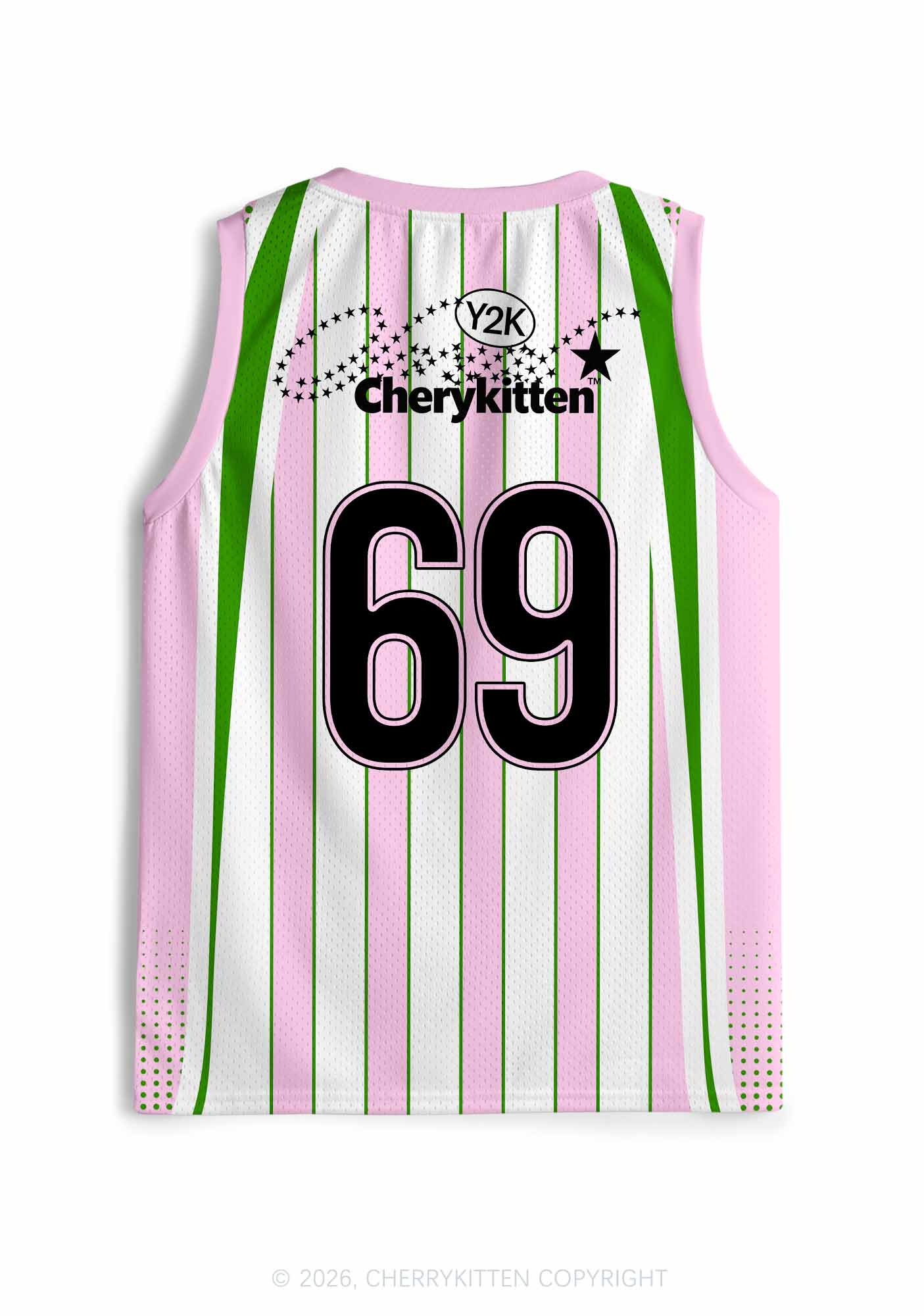 Pink Green Stripes Suffer From Gay Thoughts Pride Y2K Sport Jersey Tank Cherrykitten
