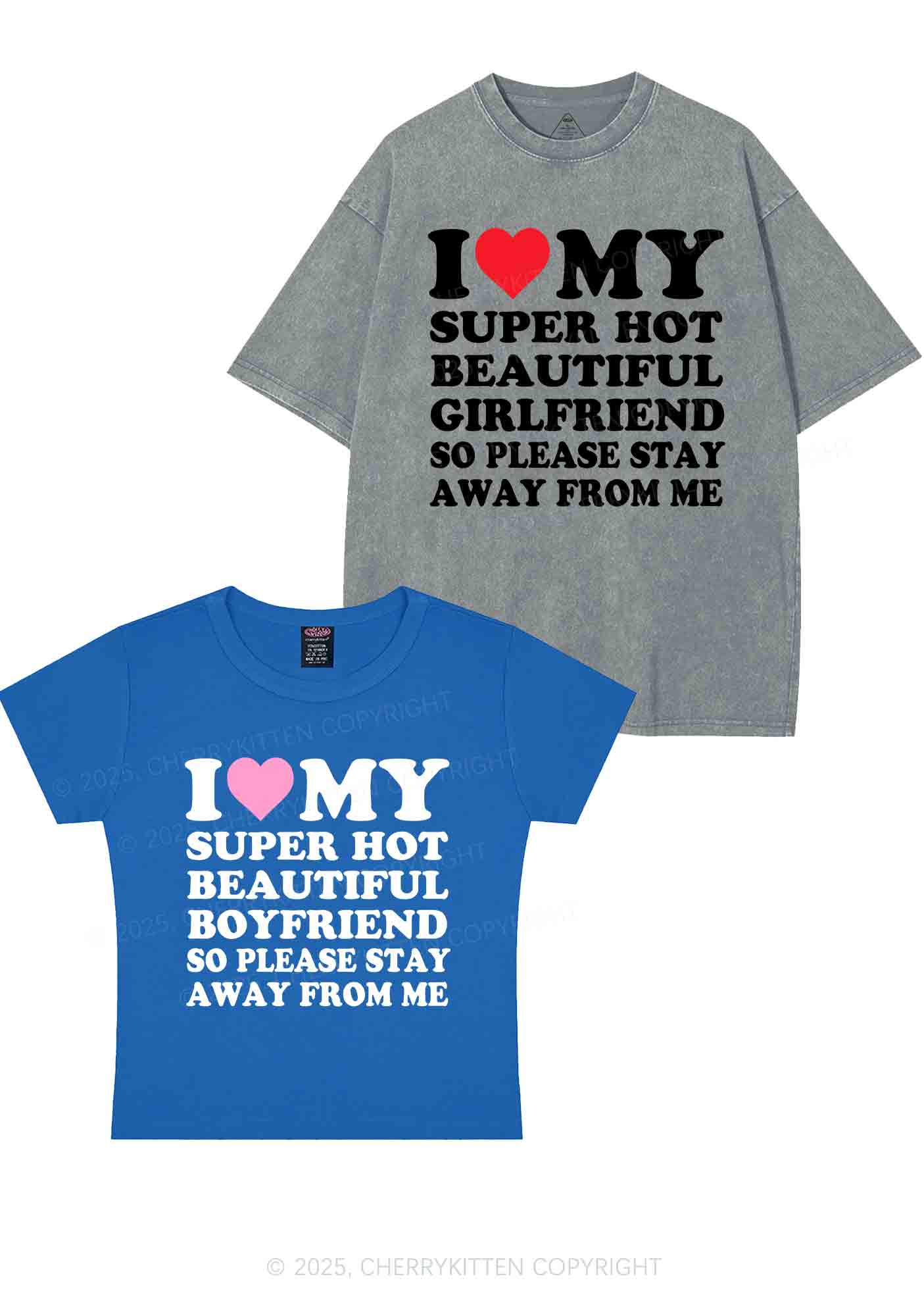 My Super Hot BF GF Y2K Valentine's Day Couple Shirt Cherrykitten