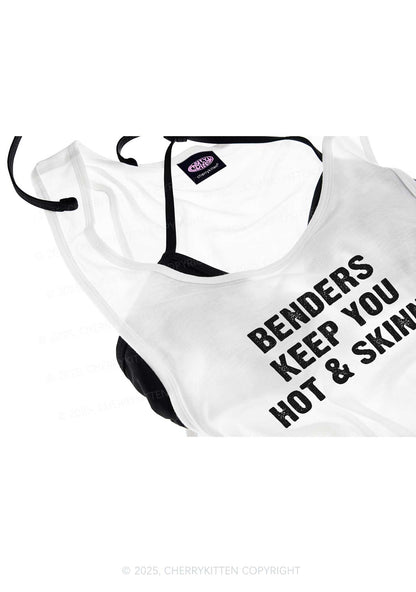 Benders Keep You Hot&Skinny Y2K Sheer Boyfriend Tank Cherrykitten