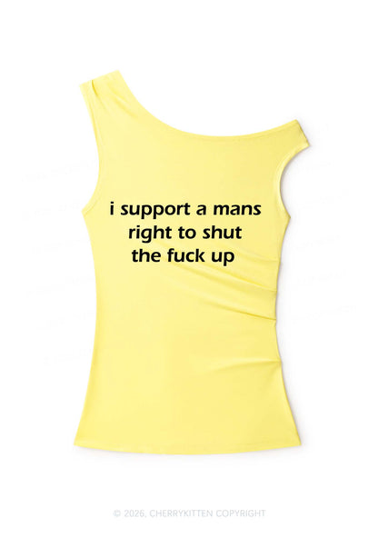 I Support A Mans Right Y2K Off Shoulder Tank Top Cherrykitten