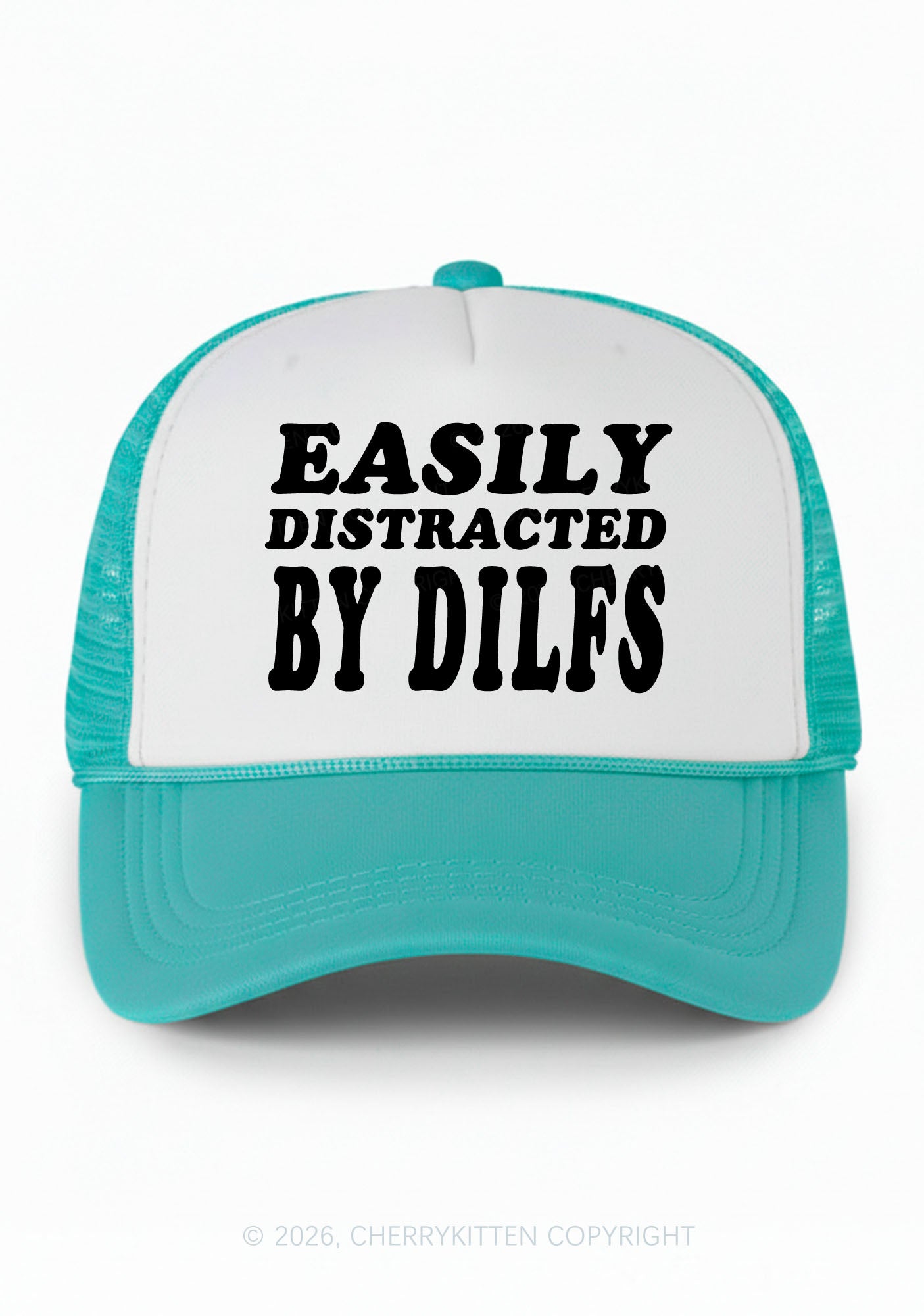 Easily Distracted By Dxxfs Y2K Colorblock Trucker Hat Cherrykitten
