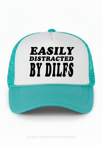 Easily Distracted By Dxxfs Y2K Colorblock Trucker Hat Cherrykitten