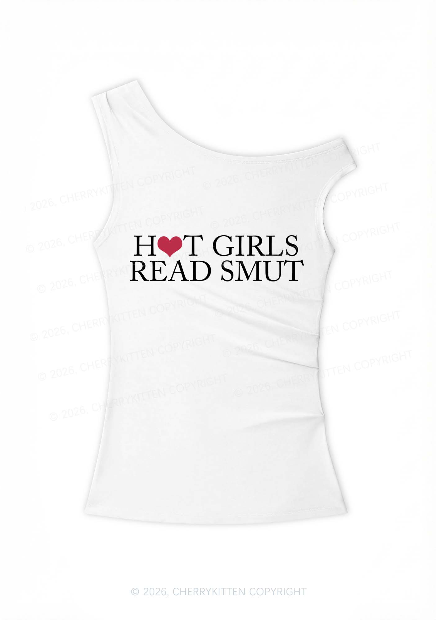 Hot Girls Read Smut Y2K Off Shoulder Tank Top Cherrykitten