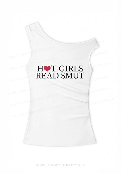 Hot Girls Read Smut Y2K Off Shoulder Tank Top Cherrykitten