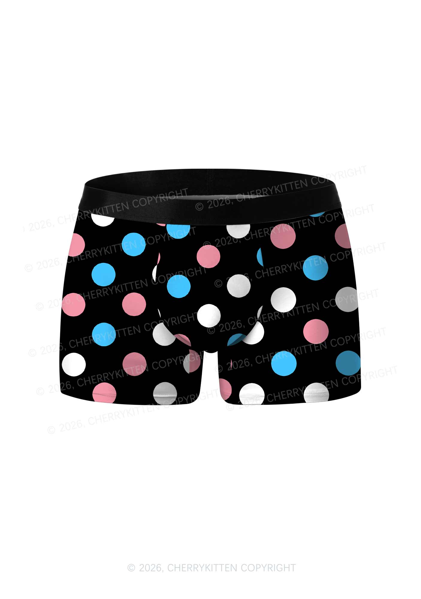 Trans Dots On Black Pride Y2K Print Men Boxer Briefs Cherrykitten