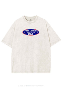 Lesbian Made In USA Y2K Shirts Washed Tee Cherrykitten