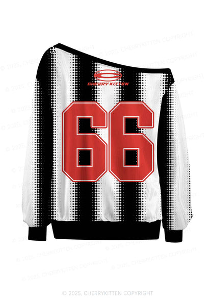 Halloween Custom Black Satan Heart Y2K Off Shoulder Long Sleeve Sport Jersey Shirts Cherrykitten
