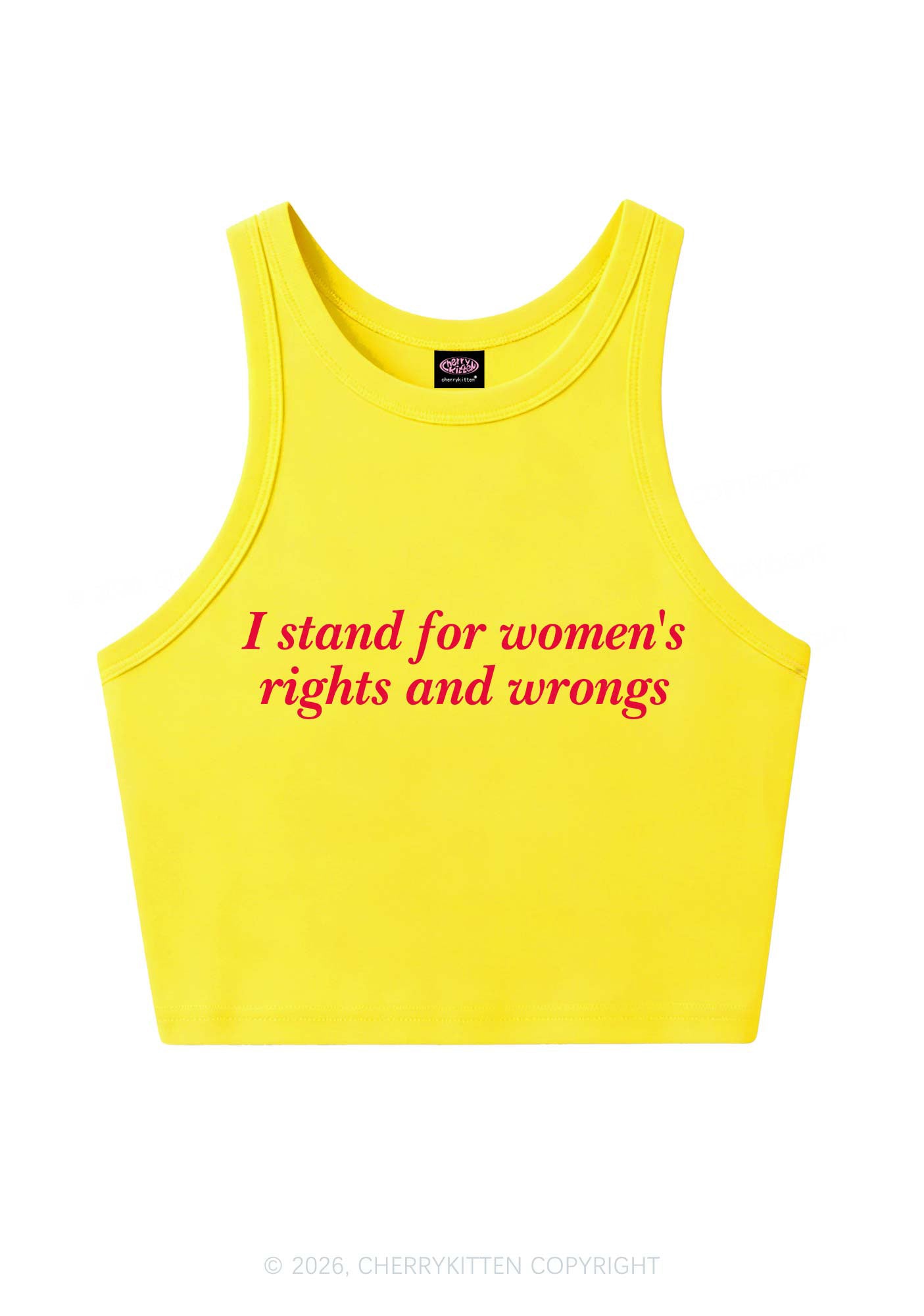 I Stand For Womens Rights Pride Y2K Crop Tank Top Cherrykitten