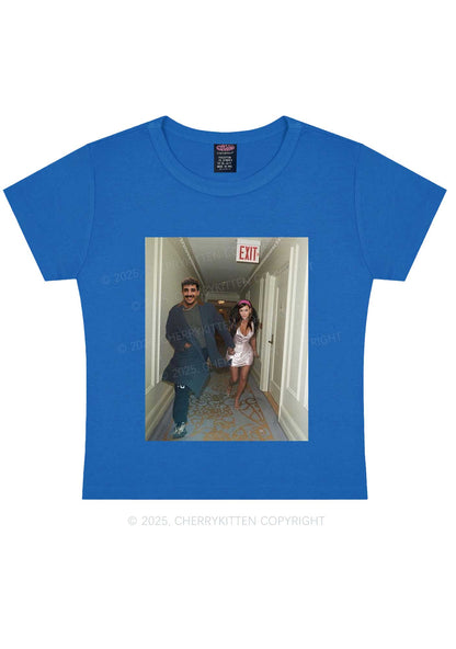 Custom Famous Hallway Photo Y2K Baby Tee Cherrykitten
