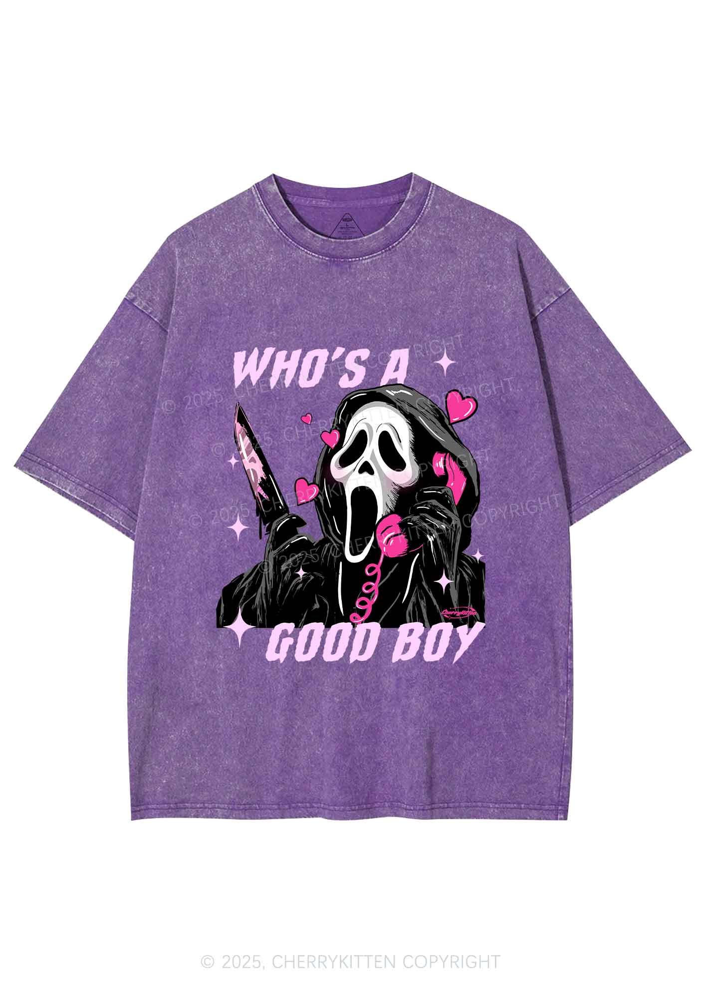 Halloween Ghost Good Boy Y2K Shirts Washed Tee Cherrykitten