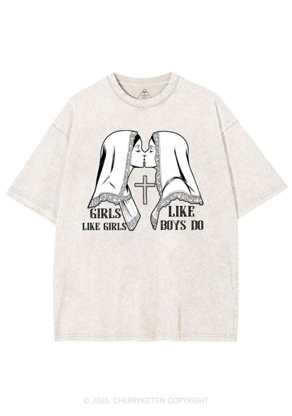 Girls Like Girls Pride Y2K Shirts Washed Tee Cherrykitten