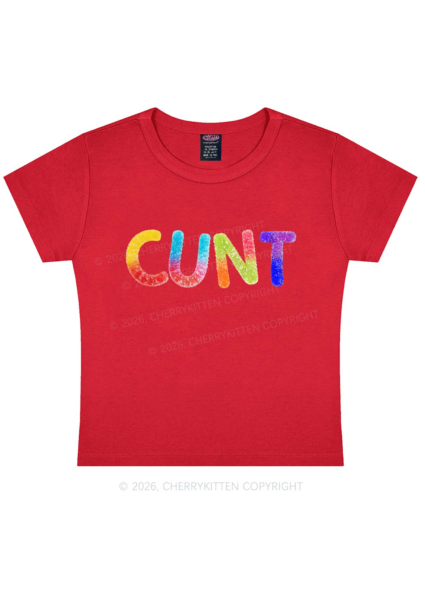Rainbow Candy Cxxt Pride Y2K Baby Tee Cherrykitten
