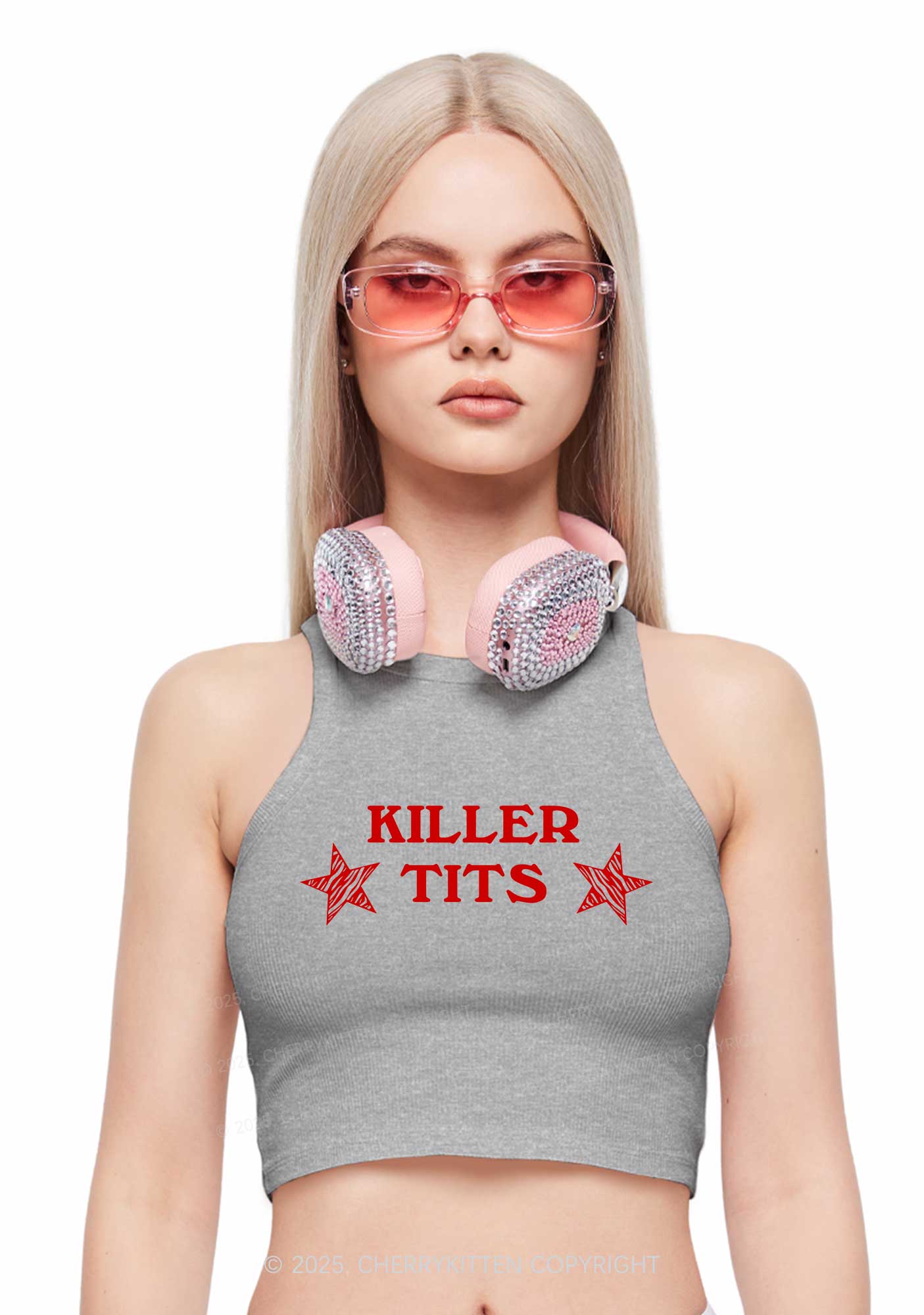 Killer Txts Y2K Crop Tank Top Cherrykitten