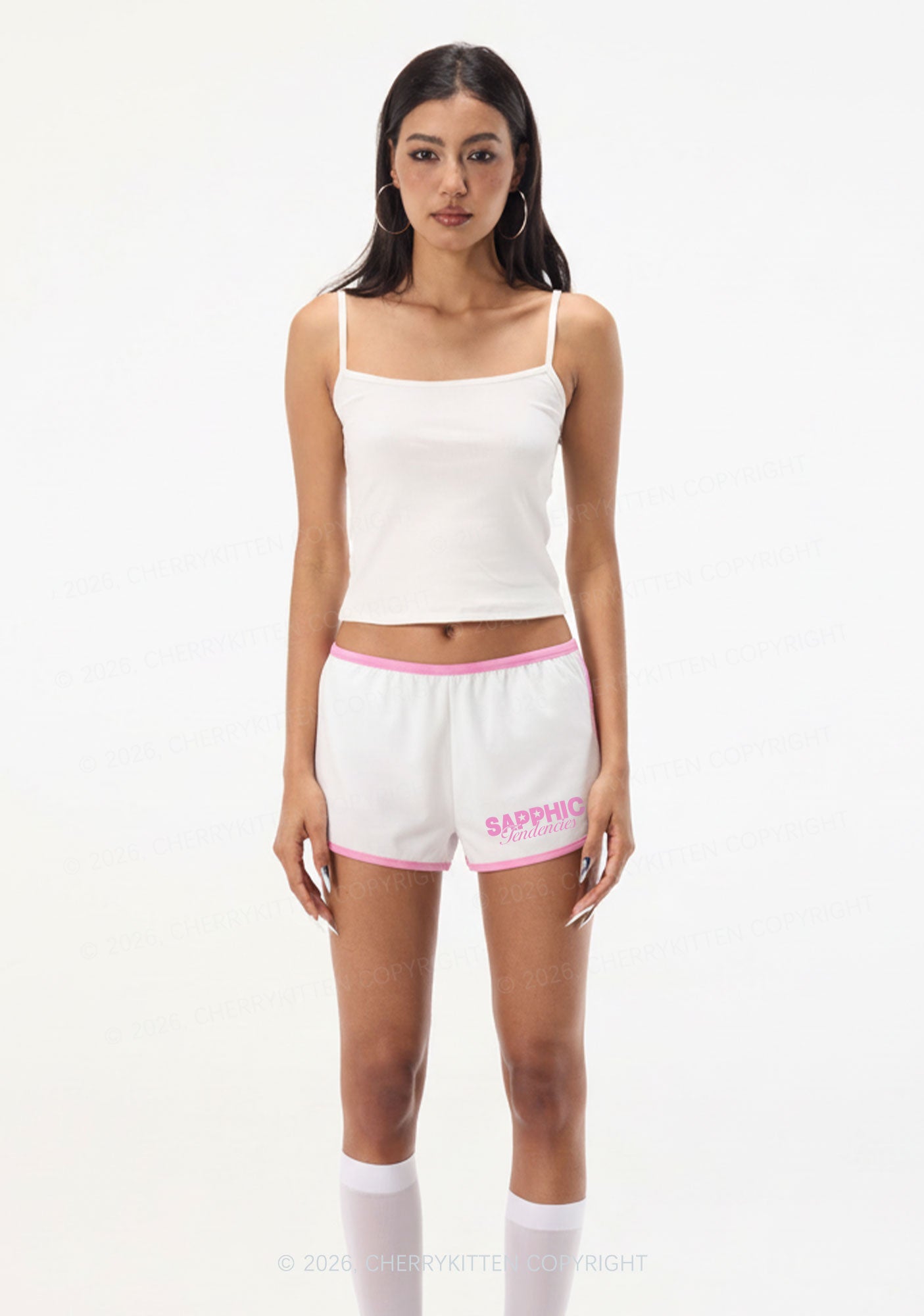 Sapphic Tendencies Pride Y2K Booty Shorts Cherrykitten