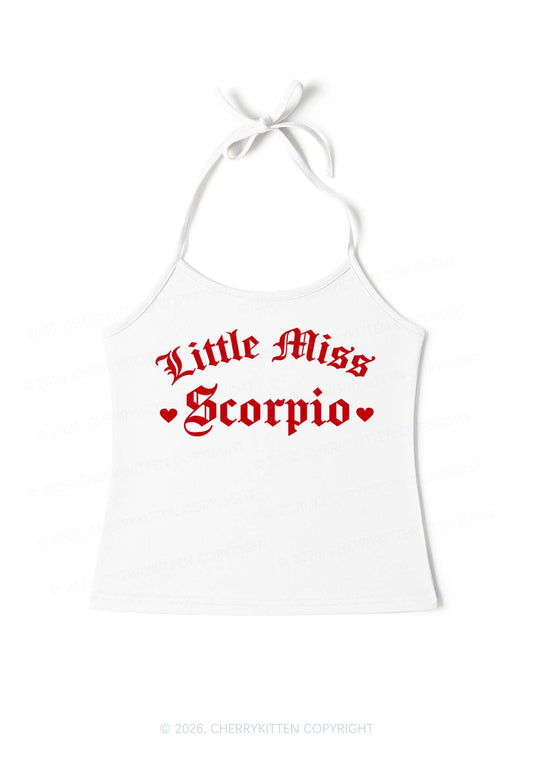 Custom Zodiac Little Miss Y2K Halter Neck Cami Cherrykitten