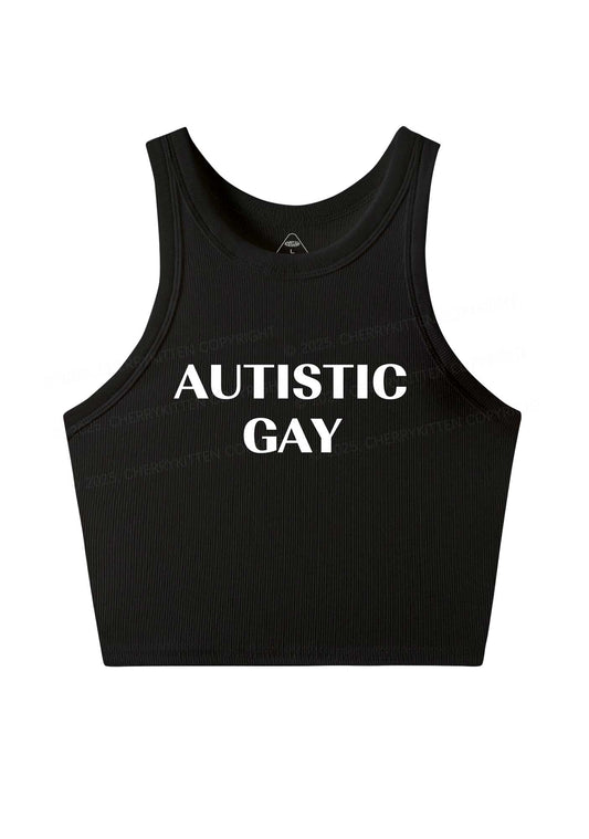 Autistic Gay Pride Y2K Crop Tank Top Cherrykitten
