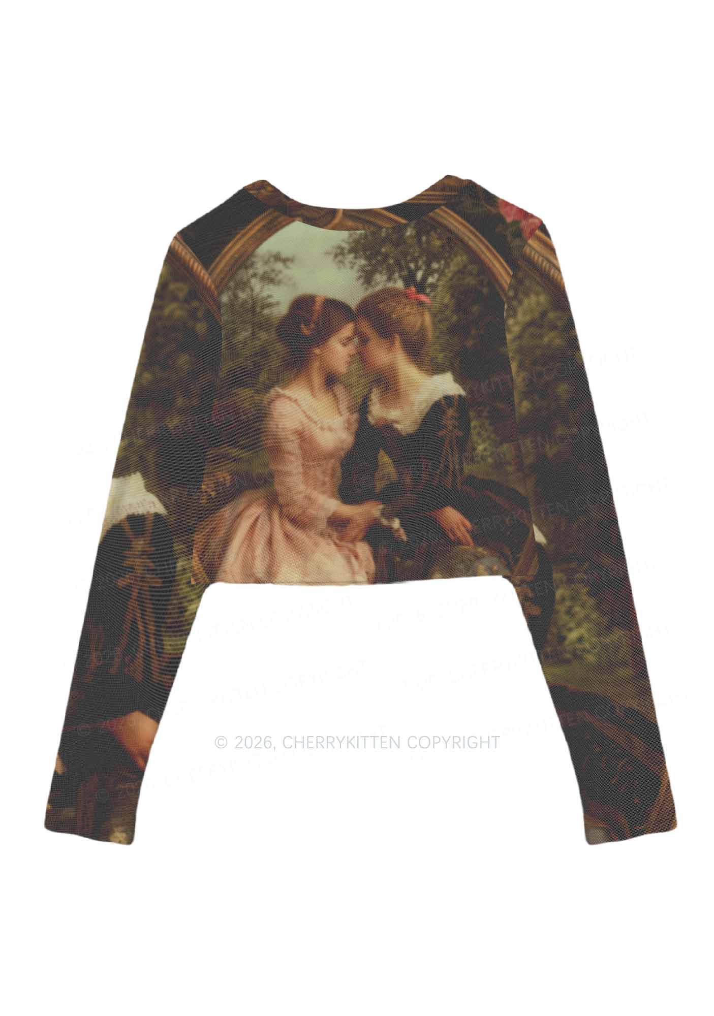 Whispers Girls Pride Y2K Mesh Long Sleeve Crop Top Cherrykitten