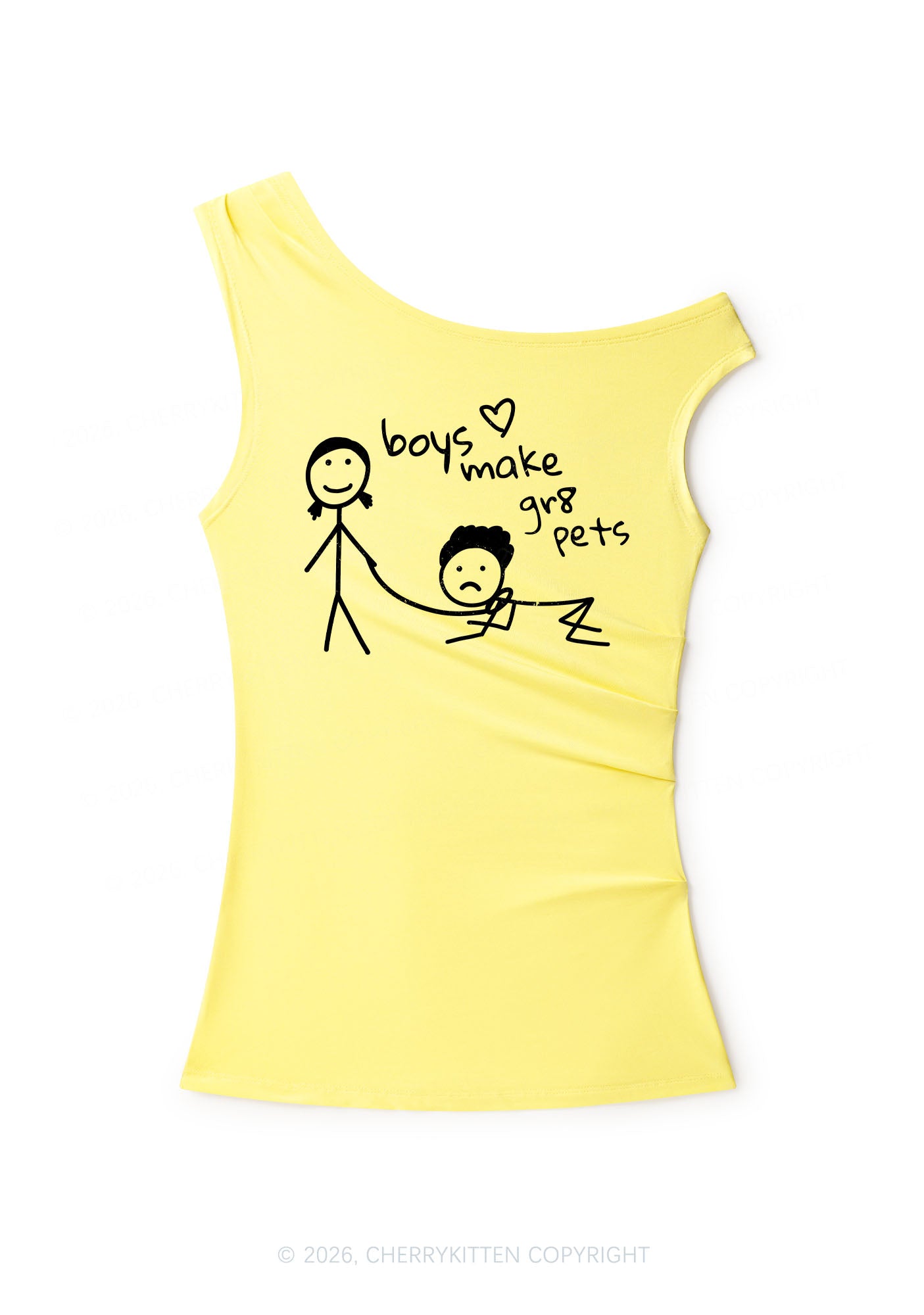 Boys Make Gr8 Pets Y2K Off Shoulder Tank Top Cherrykitten