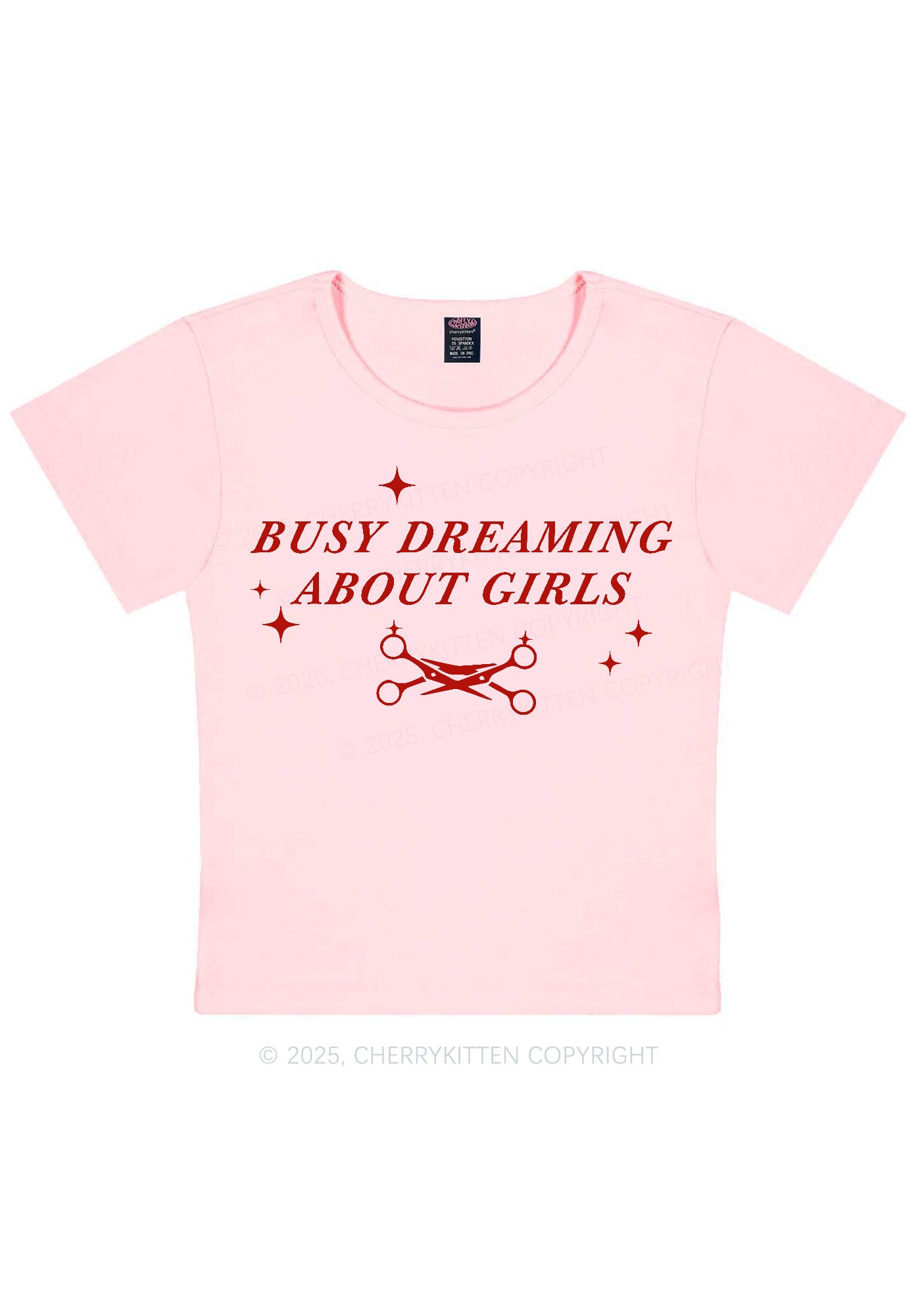Busy Dreaming About Girls Pride Y2K Baby Tee Cherrykitten