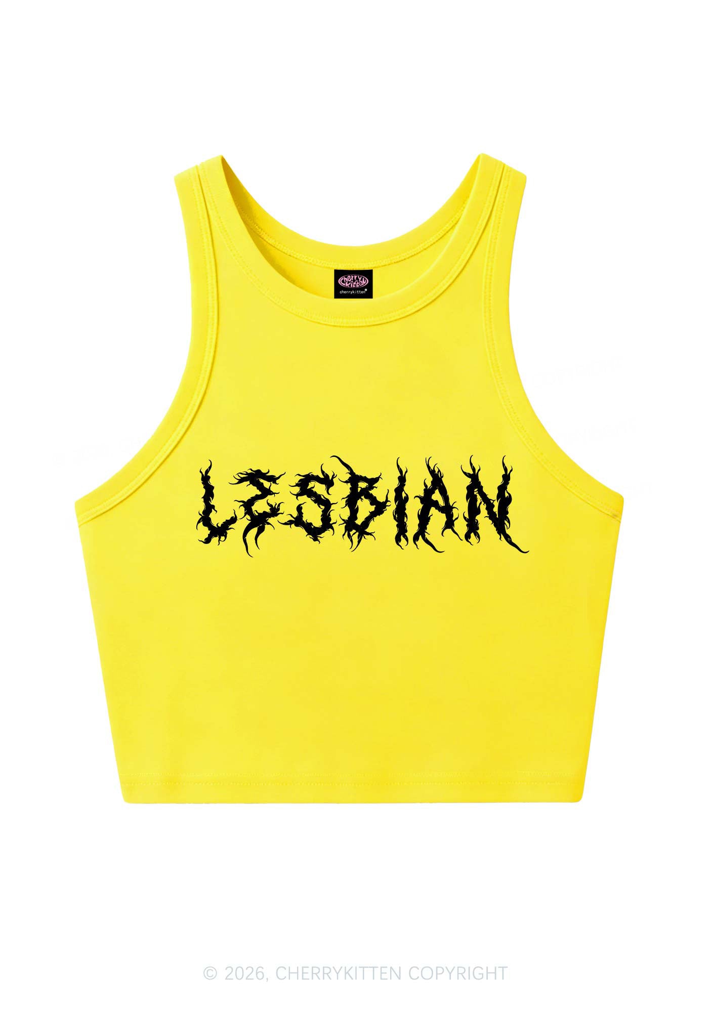 Punk Lesbian Pride Y2K Crop Tank Top Cherrykitten