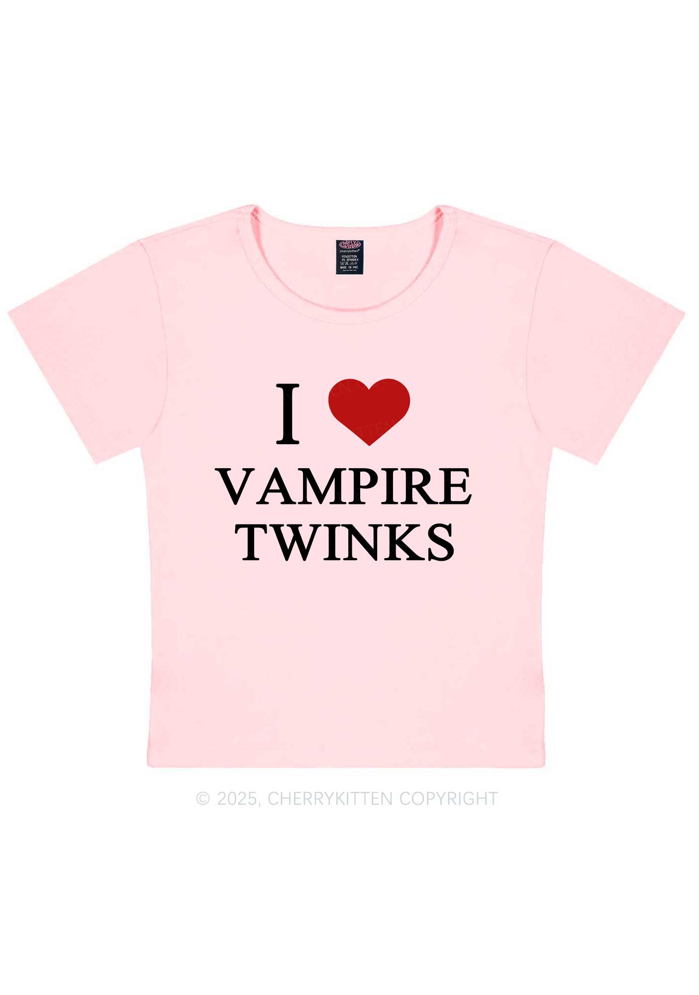 I Love Vampire Twinks Y2K Baby Tee Cherrykitten