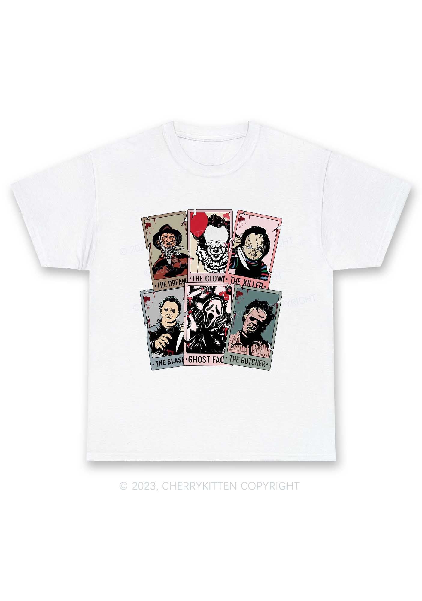 Horror Characters Photos Halloween Y2K Chunky Shirt Cherrykitten