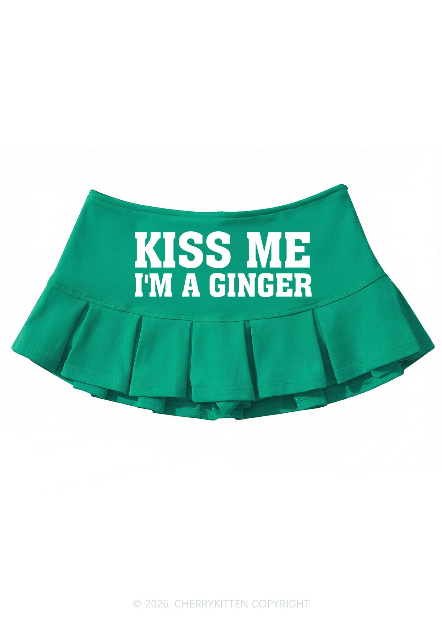 Kiss Me Im Ginger St Patricks Y2K Mini Pleated Skirts Cherrykitten