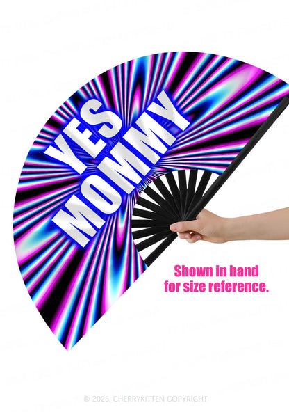 Yes Mommy Y2K Rave Hand Fan Cherrykitten