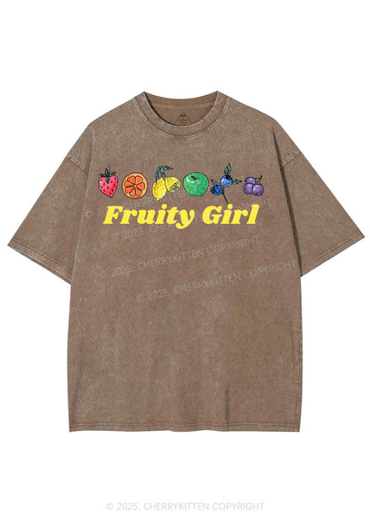 Fruity Girl Y2K Shirts Washed Tee Cherrykitten