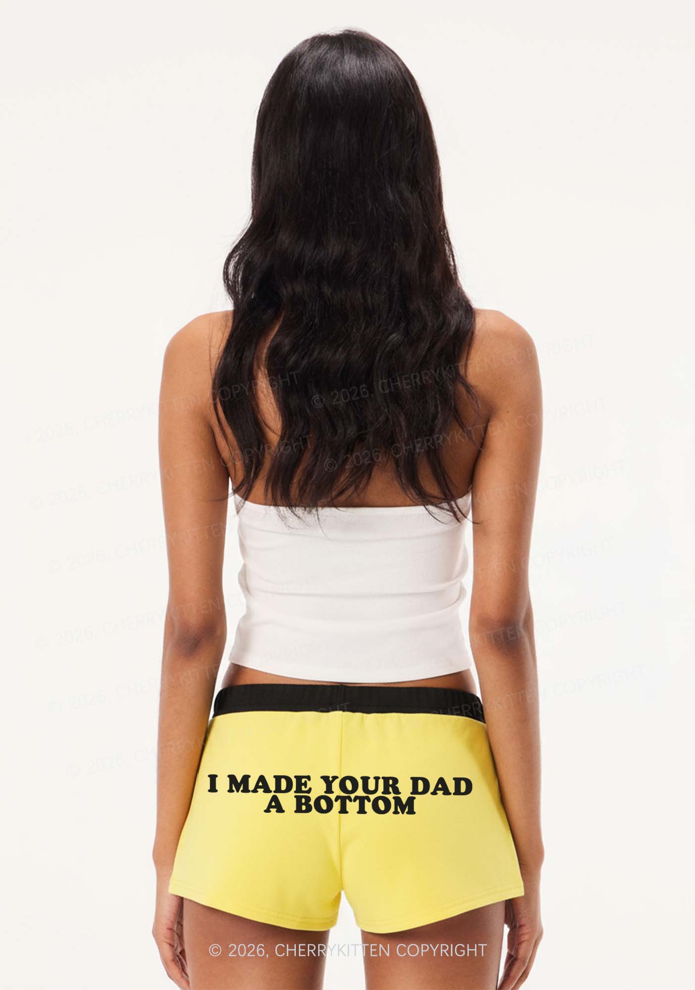 Made Your Dad Bottom Pride Y2K Drawstring Mini Shorts Cherrykitten