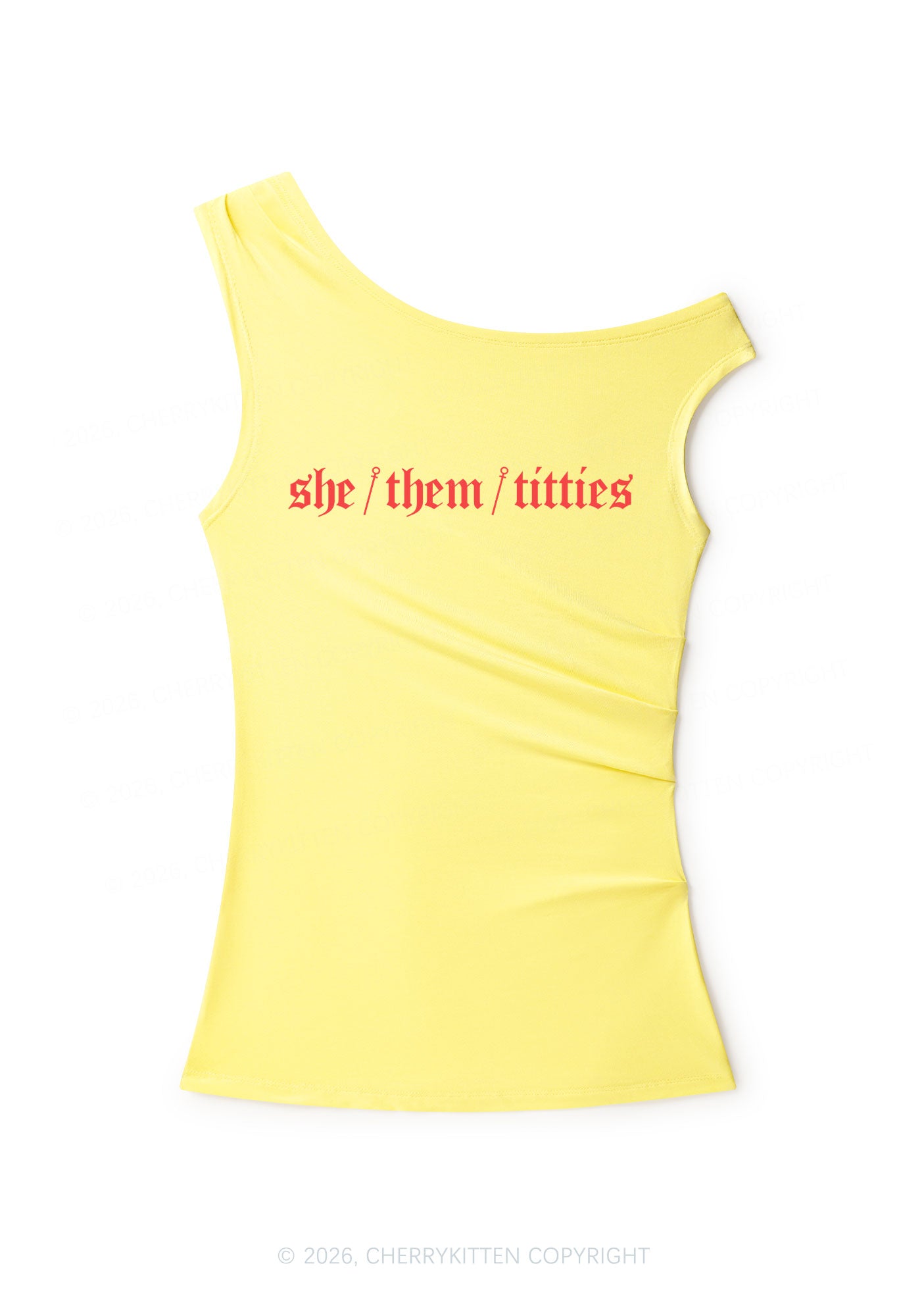 She Them Txtties Pride Y2K Off Shoulder Tank Top Cherrykitten