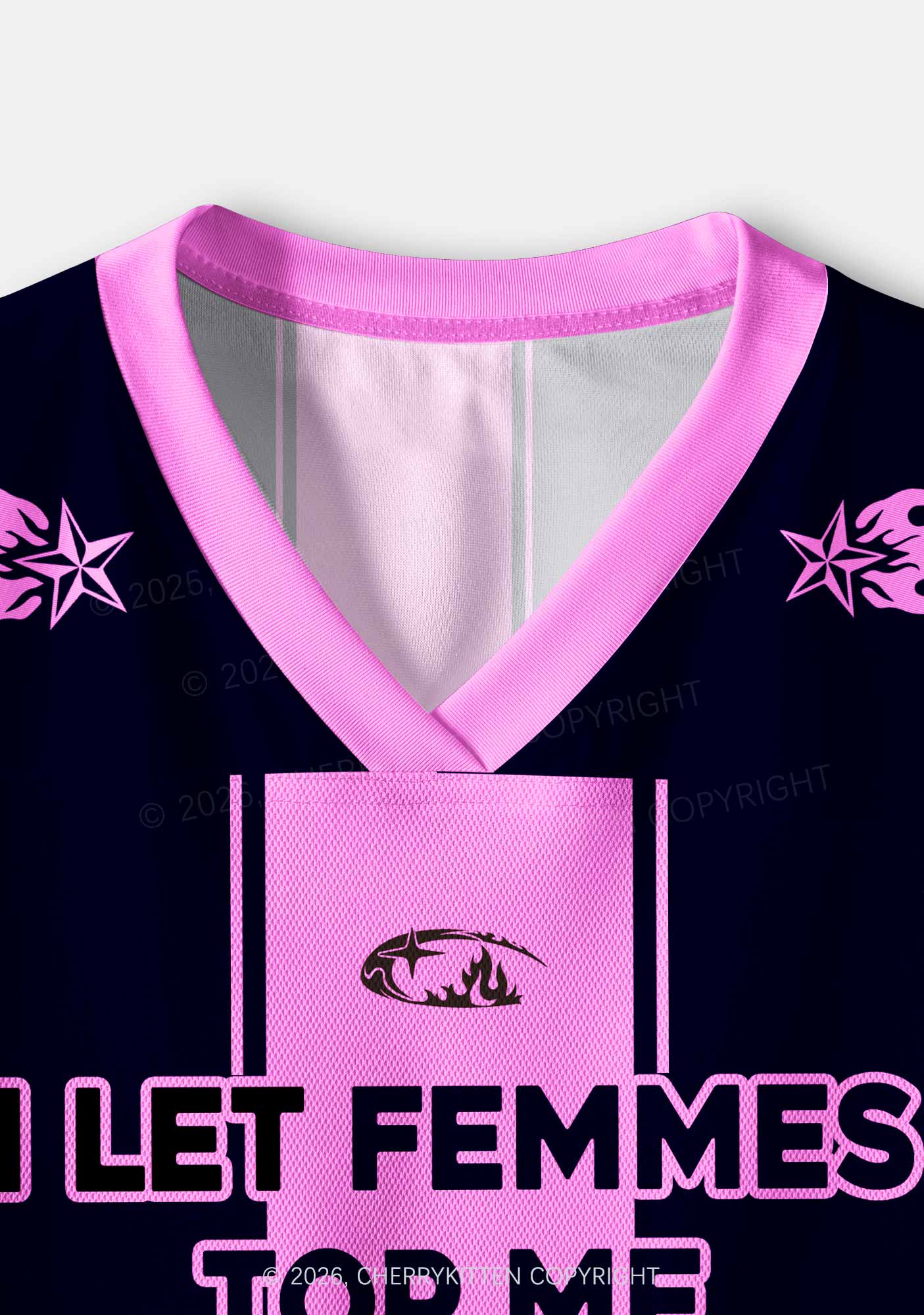 Pink Flame Star Femmes Top Me Pride Y2K Crop Sport Jersey Shirts Cherrykitten