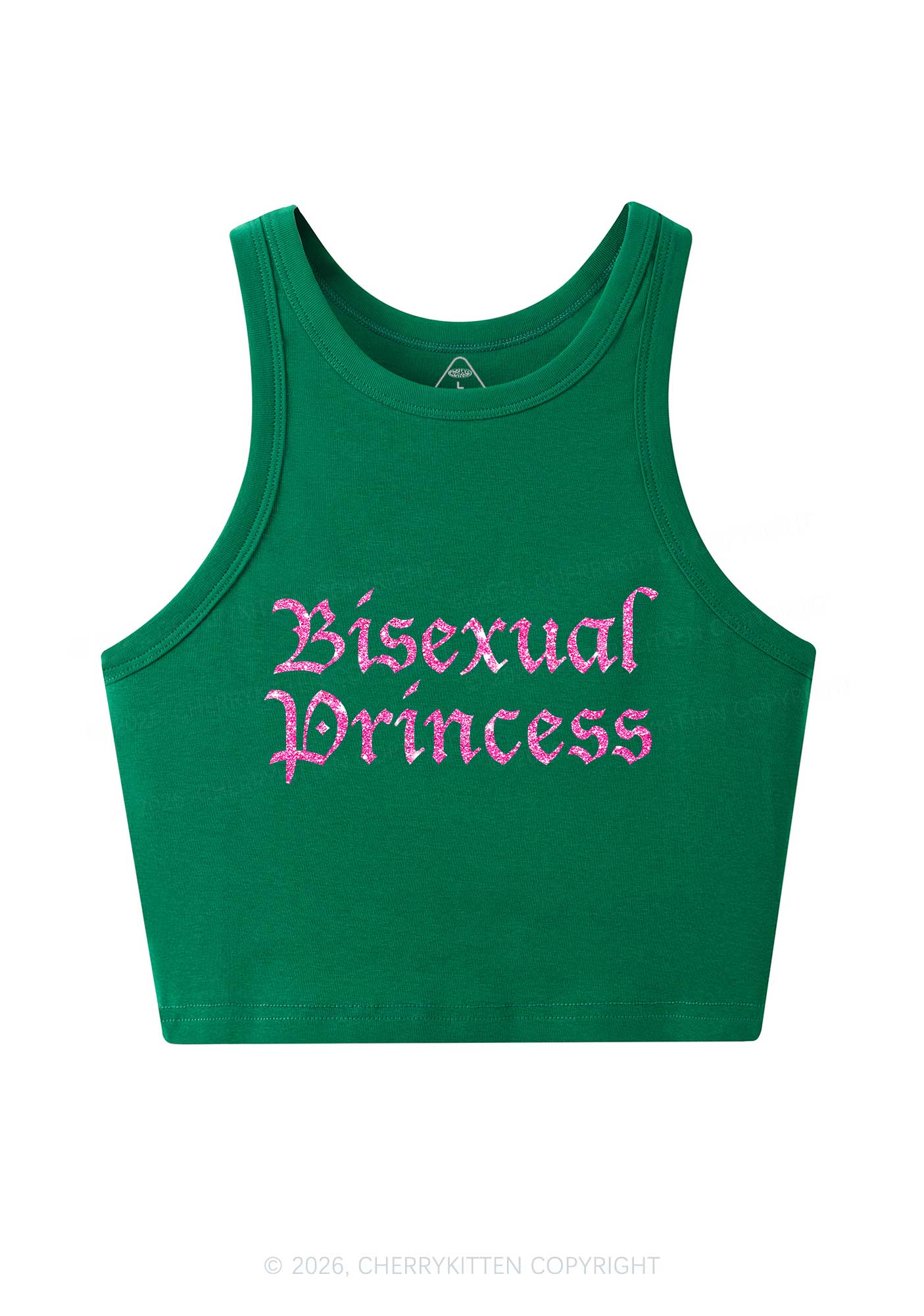 Glitter Bisexual Princess Pride Y2K Crop Tank Top Cherrykitten