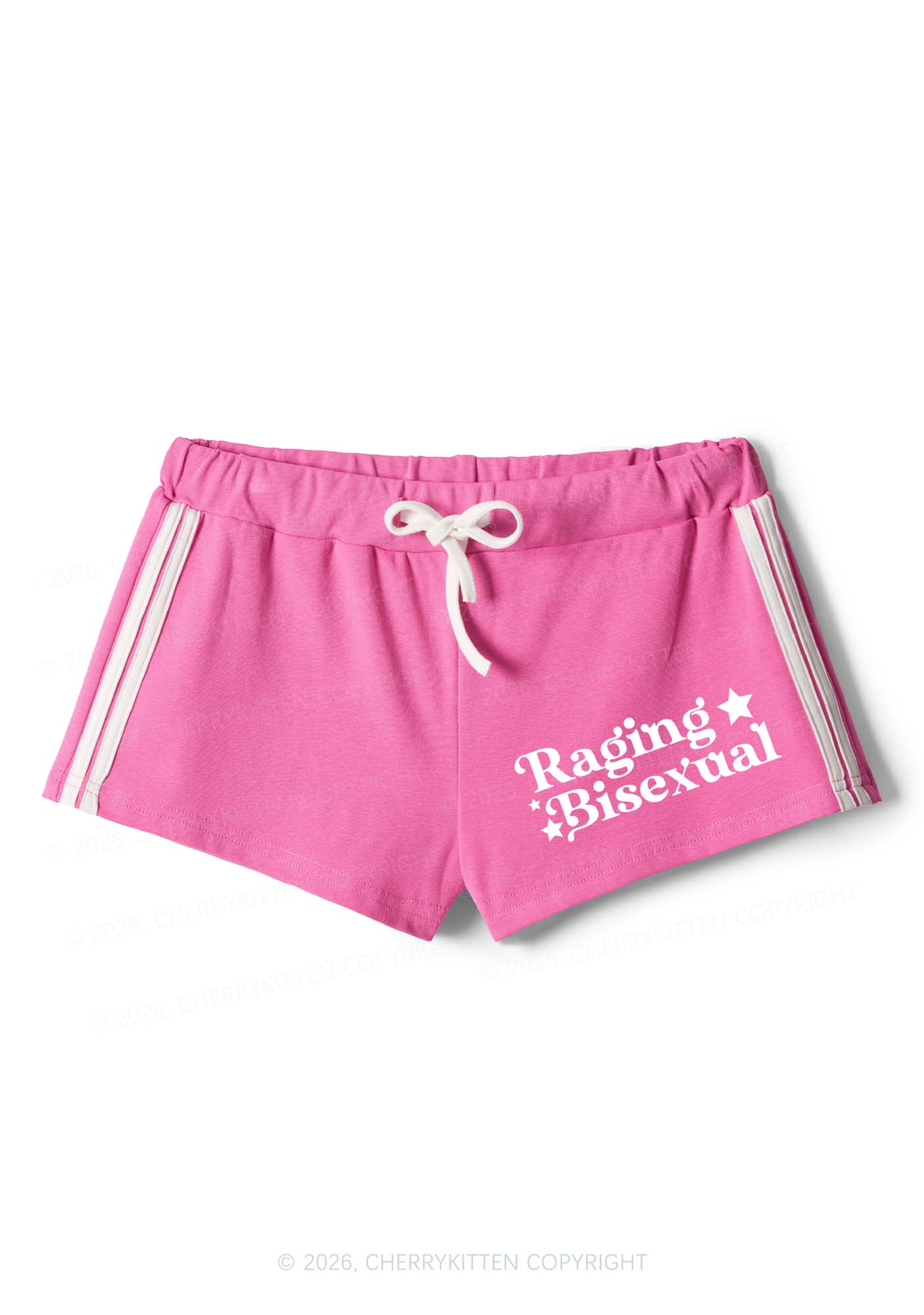 Raging Bisexual Pride Y2K Drawstring Mini Shorts Cherrykitten