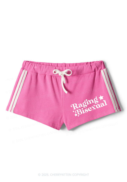 Raging Bisexual Pride Y2K Drawstring Mini Shorts Cherrykitten