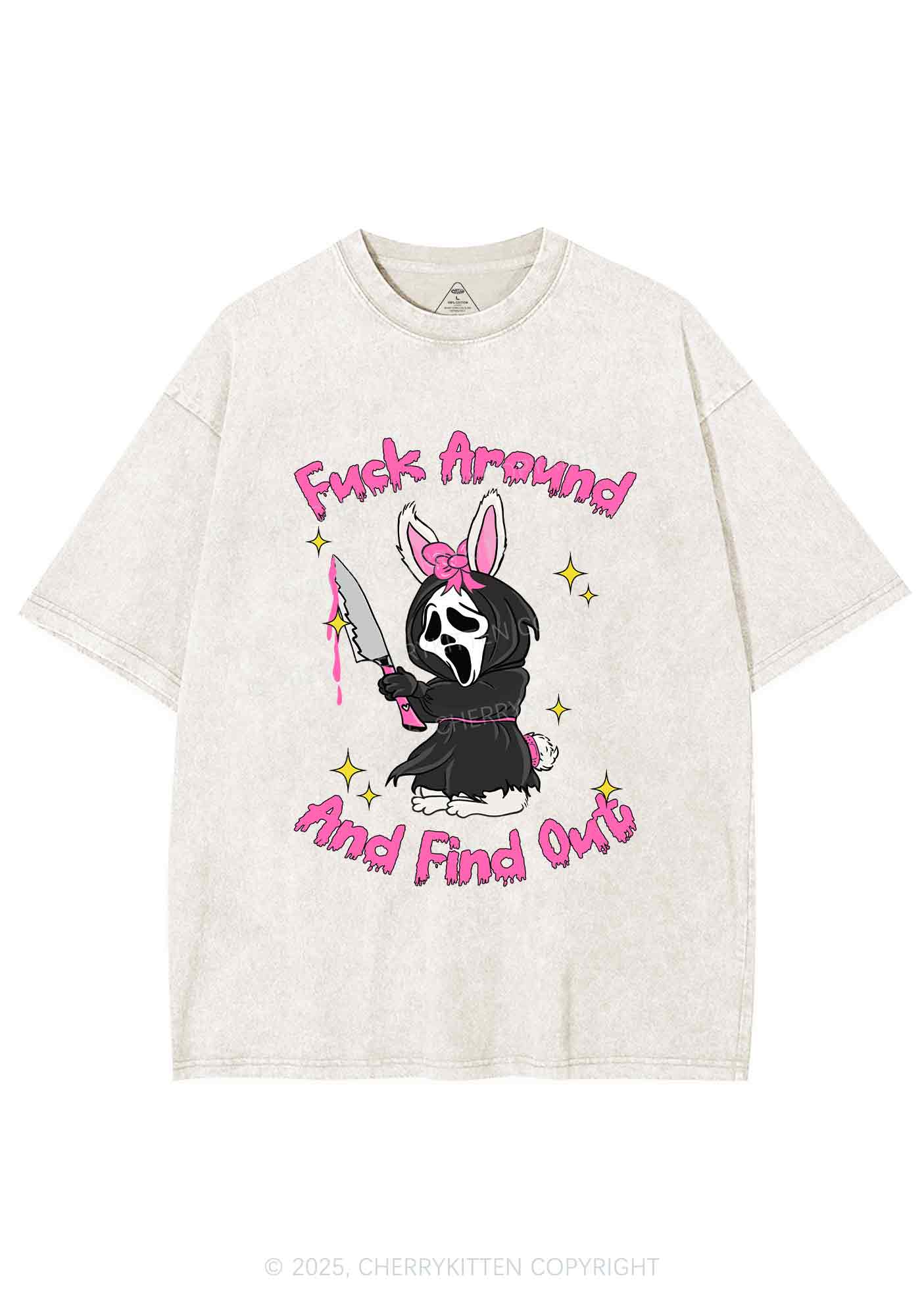 Halloween Fxxk Around Find Out Y2K Shirts Washed Tee Cherrykitten
