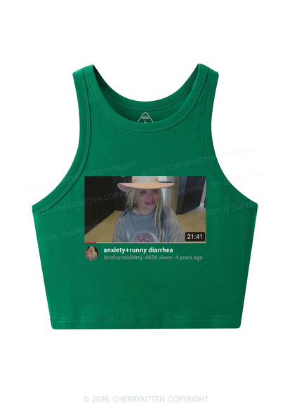 Anxiety Diarrhea Y2K Crop Tank Top Cherrykitten