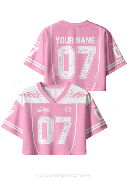 Custom Pink Korean Boys Y2K Crop Sport Jersey Shirts Cherrykitten