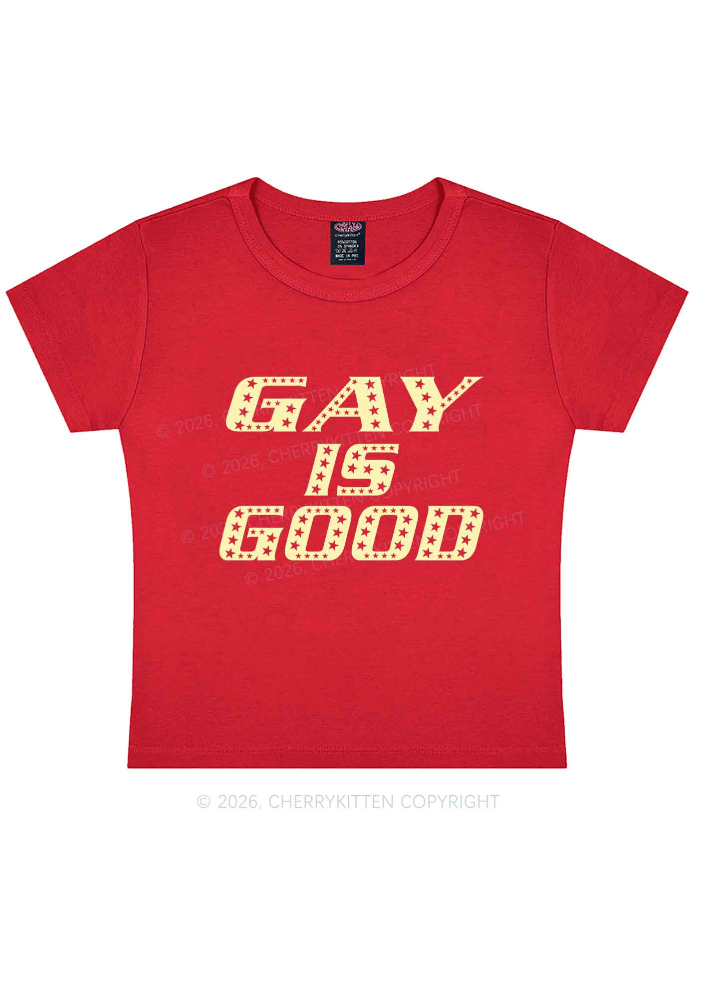 Gay Is Good Pride Y2K Baby Tee Cherrykitten
