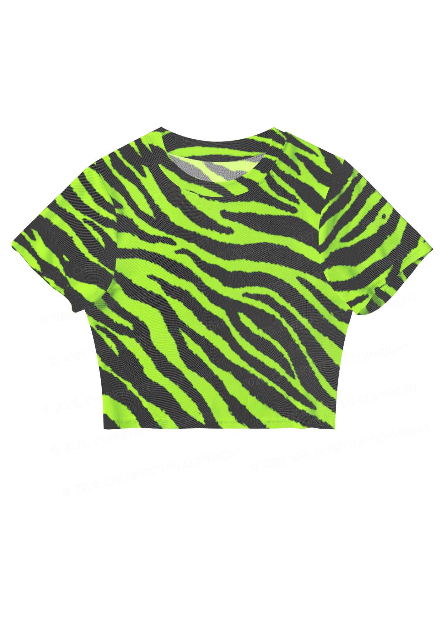 Green Zebra Y2K Mesh Crop Top Cherrykitten
