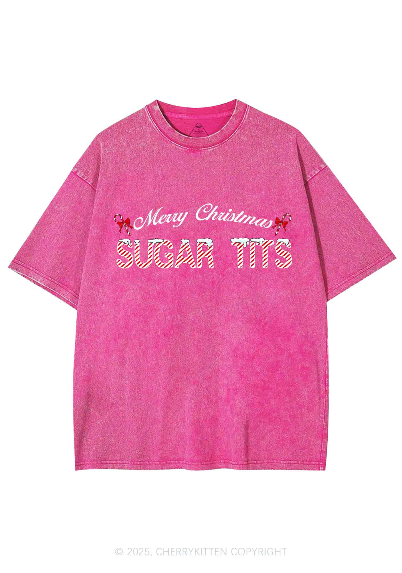 Christmas Sugar Txts Y2K Shirts Washed Tee Cherrykitten