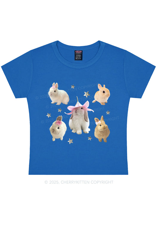 Lovely Rabbits Y2K Baby Tee Cherrykitten