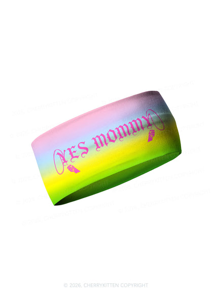 Yes Mommy Rainbow Y2K Print Headband Cherrykitten