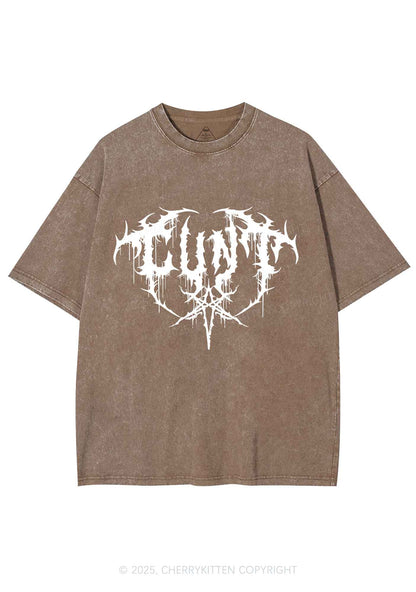 Halloween Punk Cxxt Y2K Shirts Washed Tee Cherrykitten