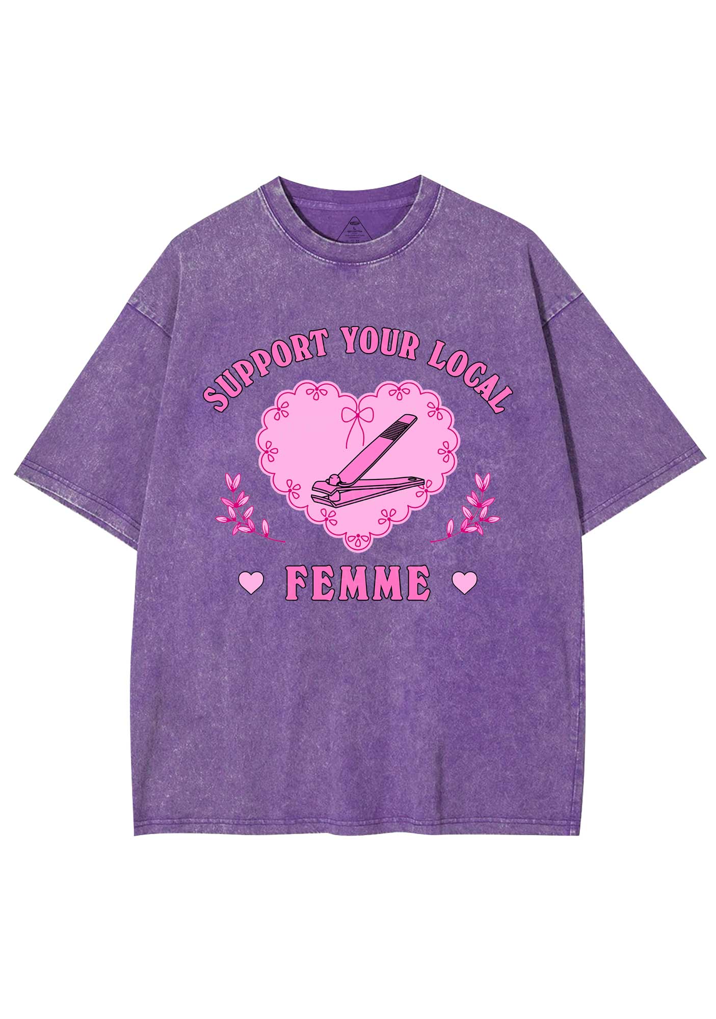 Support Your Local Femme Y2K Shirts Washed Tee Cherrykitten