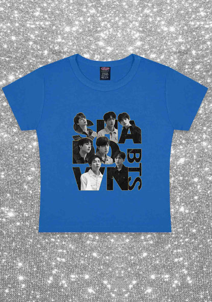 Bangtan Members Kpop Y2K Baby Tee Cherrykitten