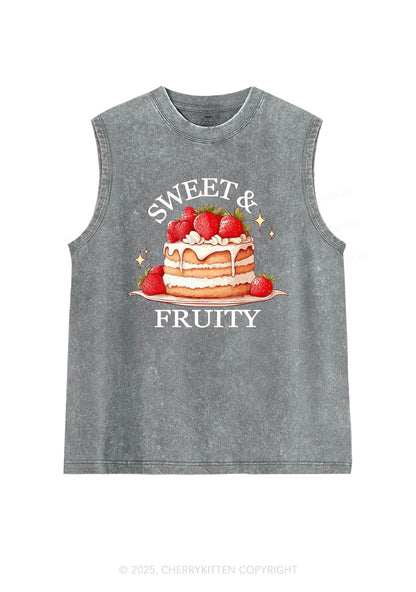 Sweet And Fruity Cake Pride Y2K Washed Muscle Tank Cherrykitten