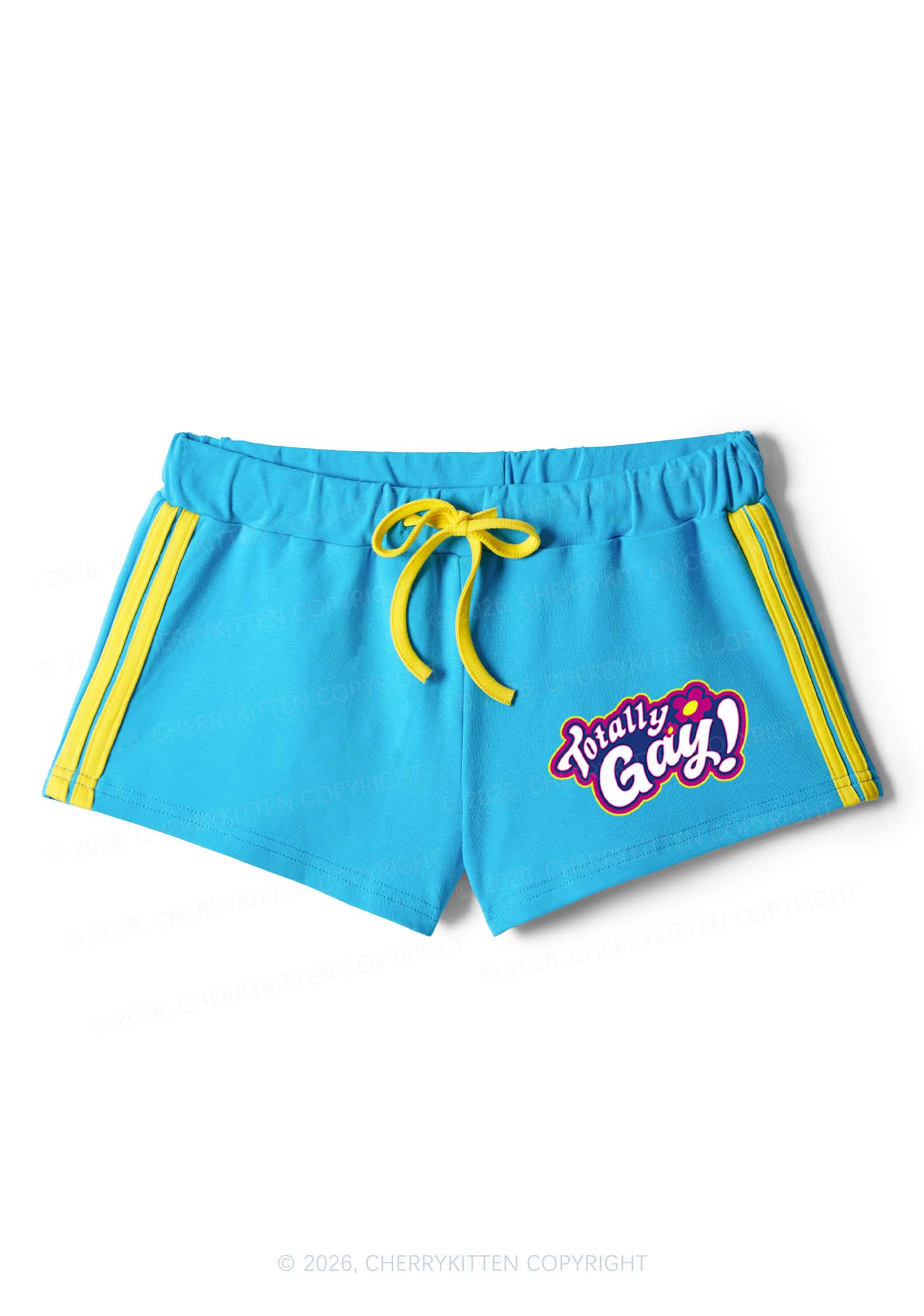 Totally Gay Pride Y2K Drawstring Mini Shorts Cherrykitten
